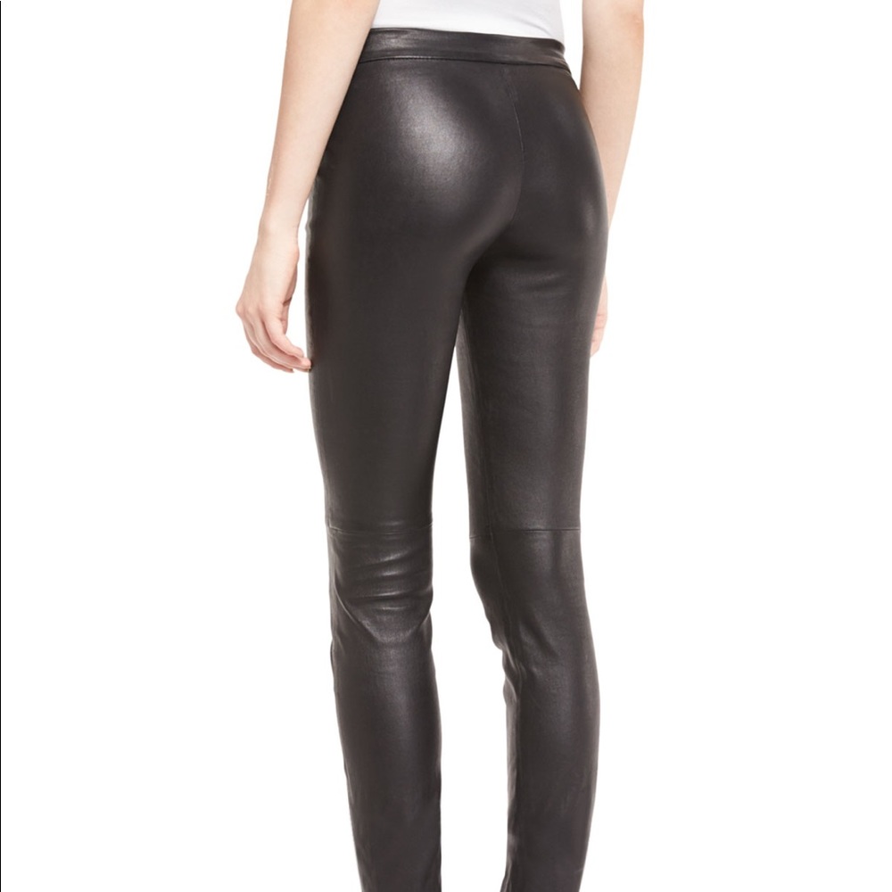 NEW Theory Bristol Leather Leggings Pants - Picture 3 of 5